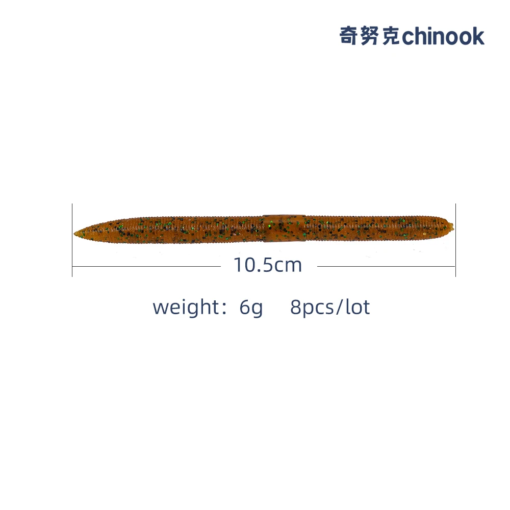 Chinook Soft Bait Lure 105mm 5.6g 8pcs Lure Wobblers Worm Fishing Silicone Fish Artificial Bait