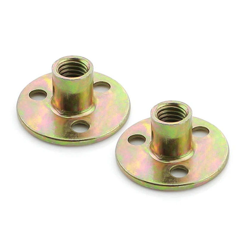 Furniture Plywood Pair Lock Nut, Sofa Leg Lock, Galvanized Three-hole Nut Nut Iron Plate Locking Nut for Wood M6 M8 M10