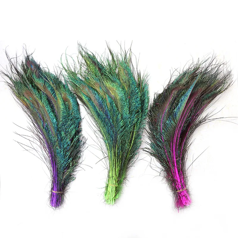 10Pcs/lot Dyeing Peacock Feathers For Crafts Length 30-35CM 12-14inch Peacock Feather Diy Jewelry Decorative Pheasant Feathers