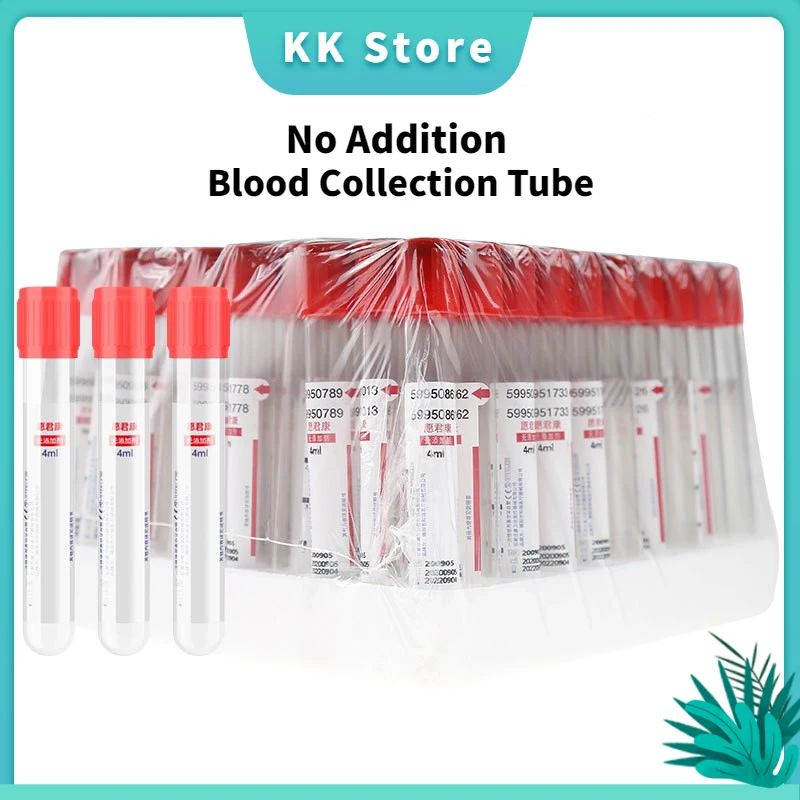 

50pcs/lot vacuum Blood Collection Tube Medical Lab Consumables 10ml Plain Tube Sterile Blood Test Tubes No Additives PRF Tube