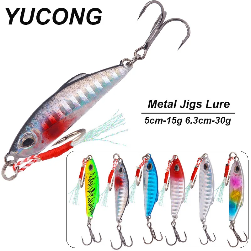 Yucong 1px Metall Jig Angel köder 15g-30g Drag Cast Isca Troll ing harten Wobbler Köder sinkend Jigging Leurre Pesca Duro Cebo Kuder
