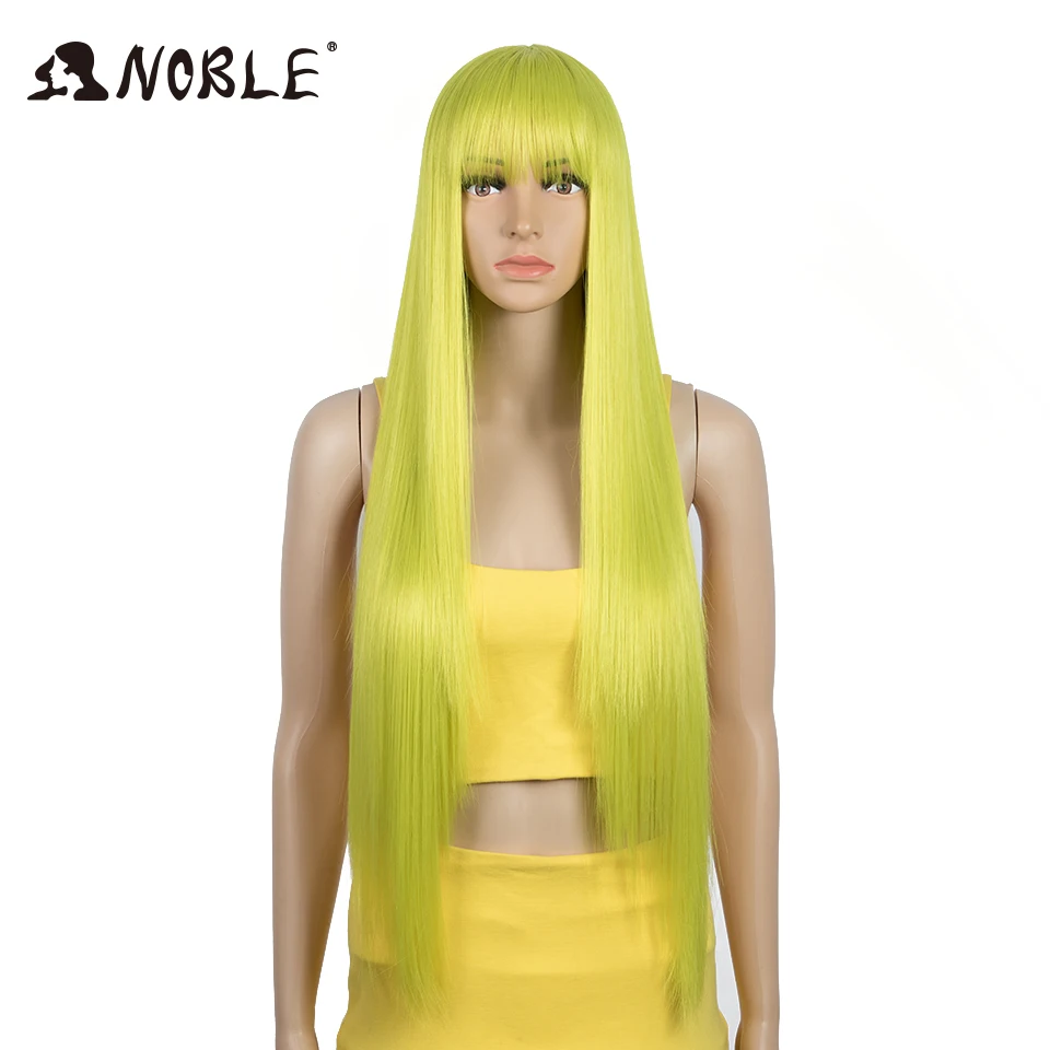 Noble Cosplay Synthetic Wig Long Straight Wig Pink Green Purple Colored Wig Wigs For Women Cosplay Wig Heat Resistant For Women