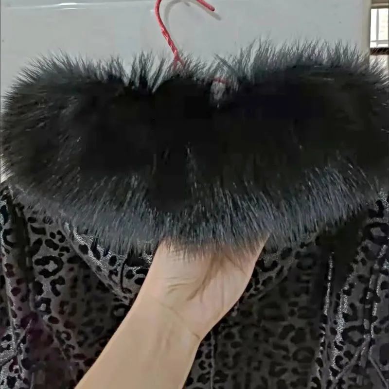 OKXGNZ High Quality Fur Together Coat Women Winter Fox Fur Collar Deerskin Suede X-Long Wool Jacket Double-Faced Wear KW1182