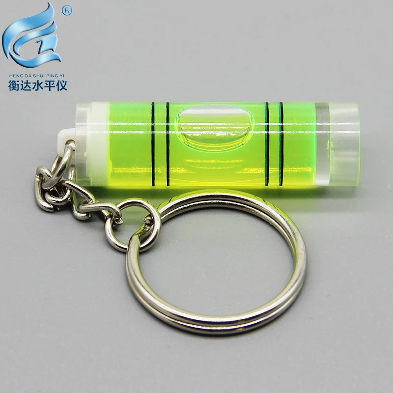 Plastic Cilindrische Horizontale Bubble Sleutelhanger Horizontale Bubble Hoge Precisie Waterpas