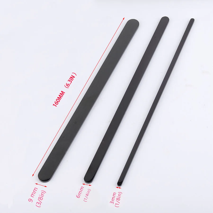 Fnixtar 10Pcs Width 3/6/9mm 160mm Length DIY C Open Cuff Bangle Material Mirror Polishe Stainless Steel Rectangle Blank Strips