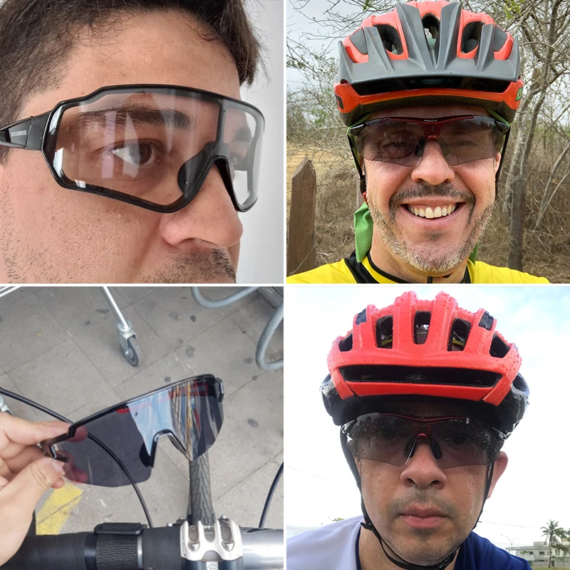 Óculos de ciclismo fotocromáticos ROCKBROS Óculos de ciclismo de bicicleta Óculos de sol esportivos masculinos MTB Ciclismo de estrada Óculos de proteção