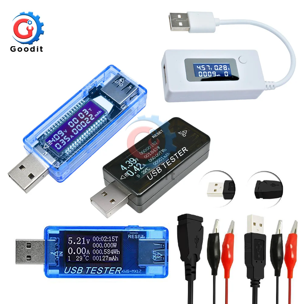 USB Tester DC Digital Voltmeter Amperimetro Voltage Current Meter Ammeter Detector Power Bank Charger Indicator USB Doctor