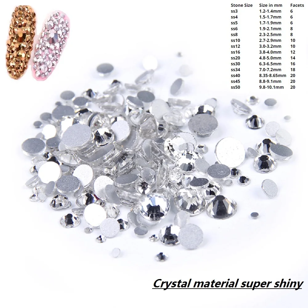 

the smallest Nail Rhinestones 1440pcs ss2 1.2mm Nail Art Strass Stone Diy Craft Tiny Rhinestone Perfect for Nail art Decorations