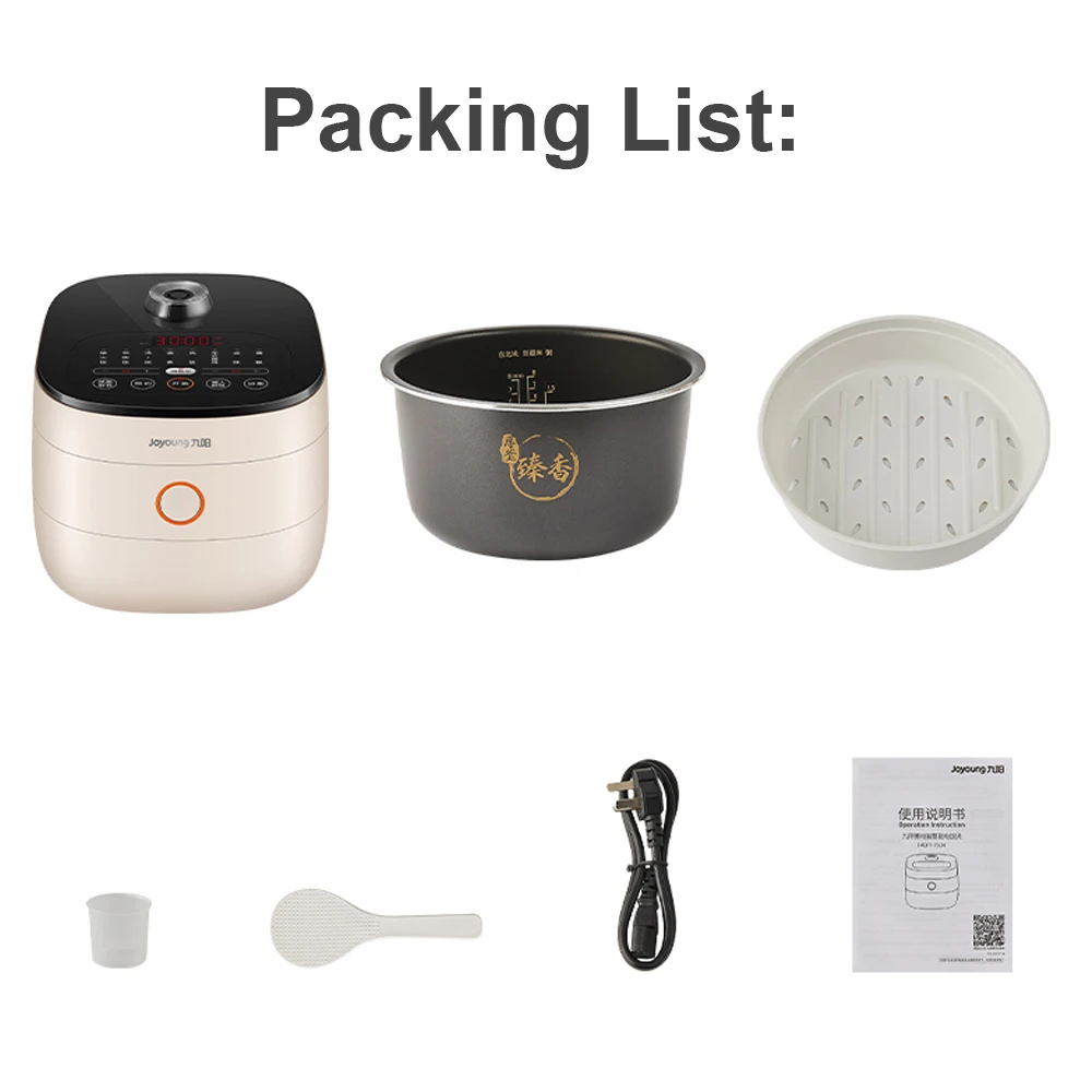 Joyoung Rice Cooker 24H Reservation Multifunction Rice Gruel Steaming Cooker 4L For Home Kitchen F40FY-F504
