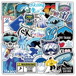 10/30/50pcs Hiver Ski Neige Montagne Graffiti Autocollants Voiture Bagages Ordinateur Portable Planche À Roulettes Snowboard Réfrigérateur Ski Autocollant