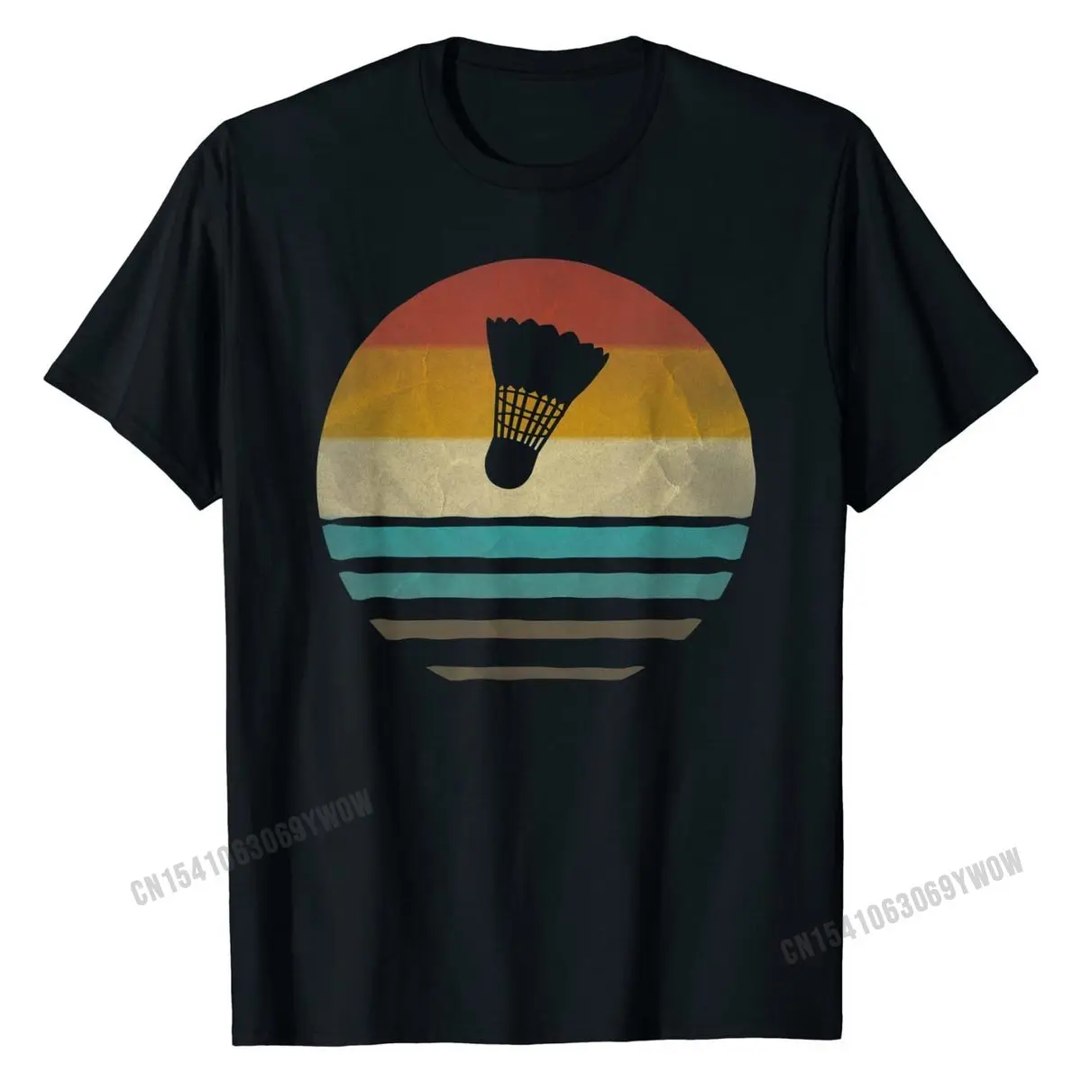 Retro Vintage Sunset Old School Badminton Sport Funny Gift T-Shirt Latest Men Tshirts Street T Shirt Cotton Hip hop