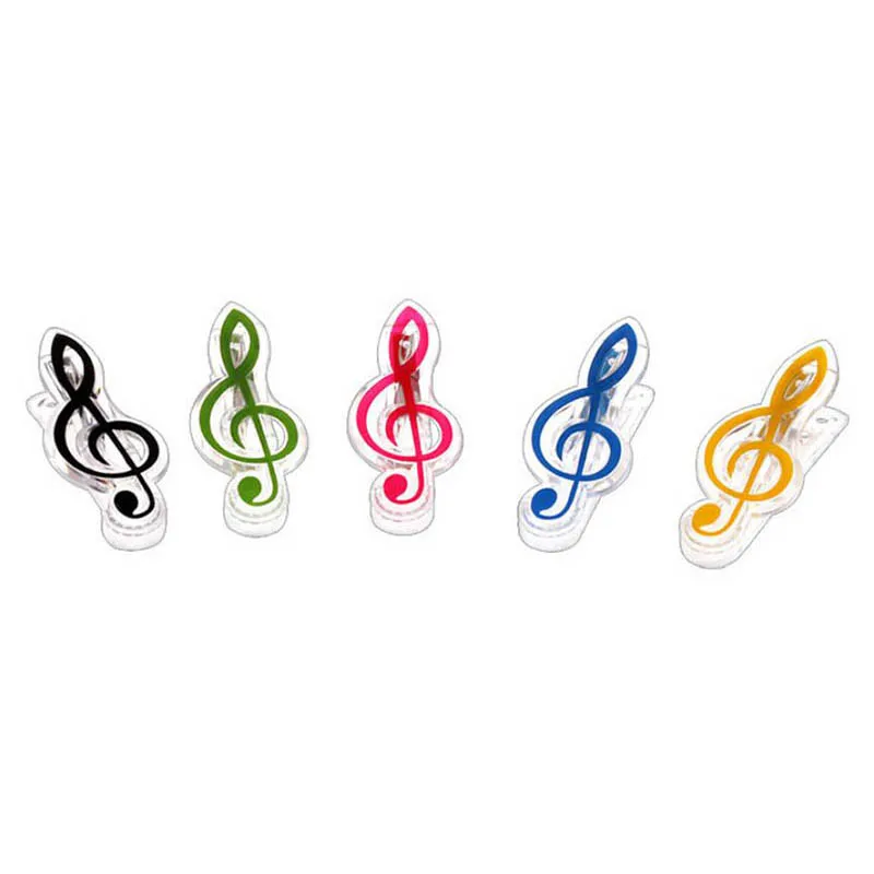 100pcs Letter Paper Clip Piano Music Book Paper Sheet Plastic Musical Note Spring Holder Folder for Piano Guitar Violin Supply