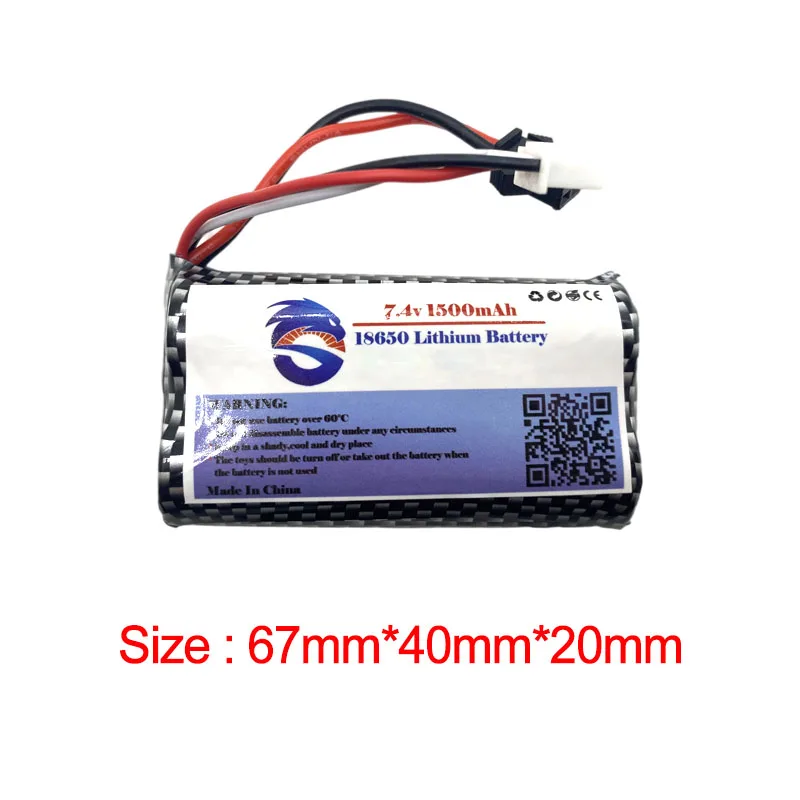 MN WPL RC Car 7.4V 1500mAh lipo Battery For YDI U12A S033g Q1 TK H101 Rc Boat Car Tank Parts 18650 7.4V Battery Skymaker Charger