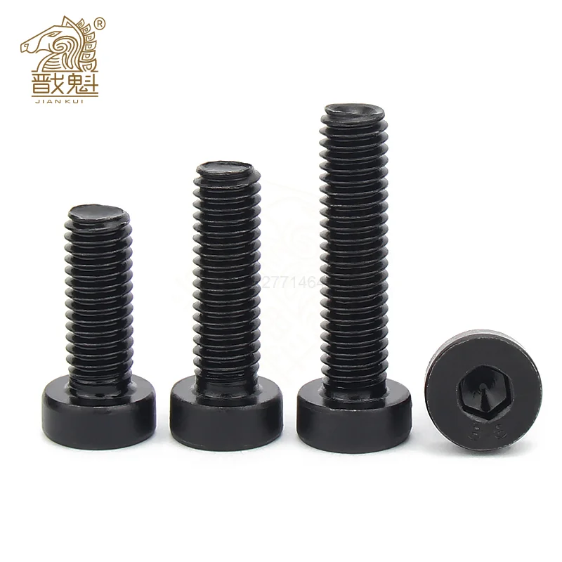 DIN7984 M3 M4 M5 M6 M8 M10 M12 Grade 8.8 steel Black Hex Hexagon Socket Thin Low Short Profile Head Allen Cap Screw Bolt B166