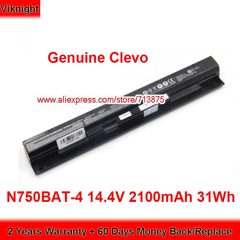 

Genuine N750BAT-4 Battery 6-87-N750S-31C00 2100mAh 31Wh for Clevo Leader N750S N750WU N750BU N750HU SC509PRO SC506PRO SC565