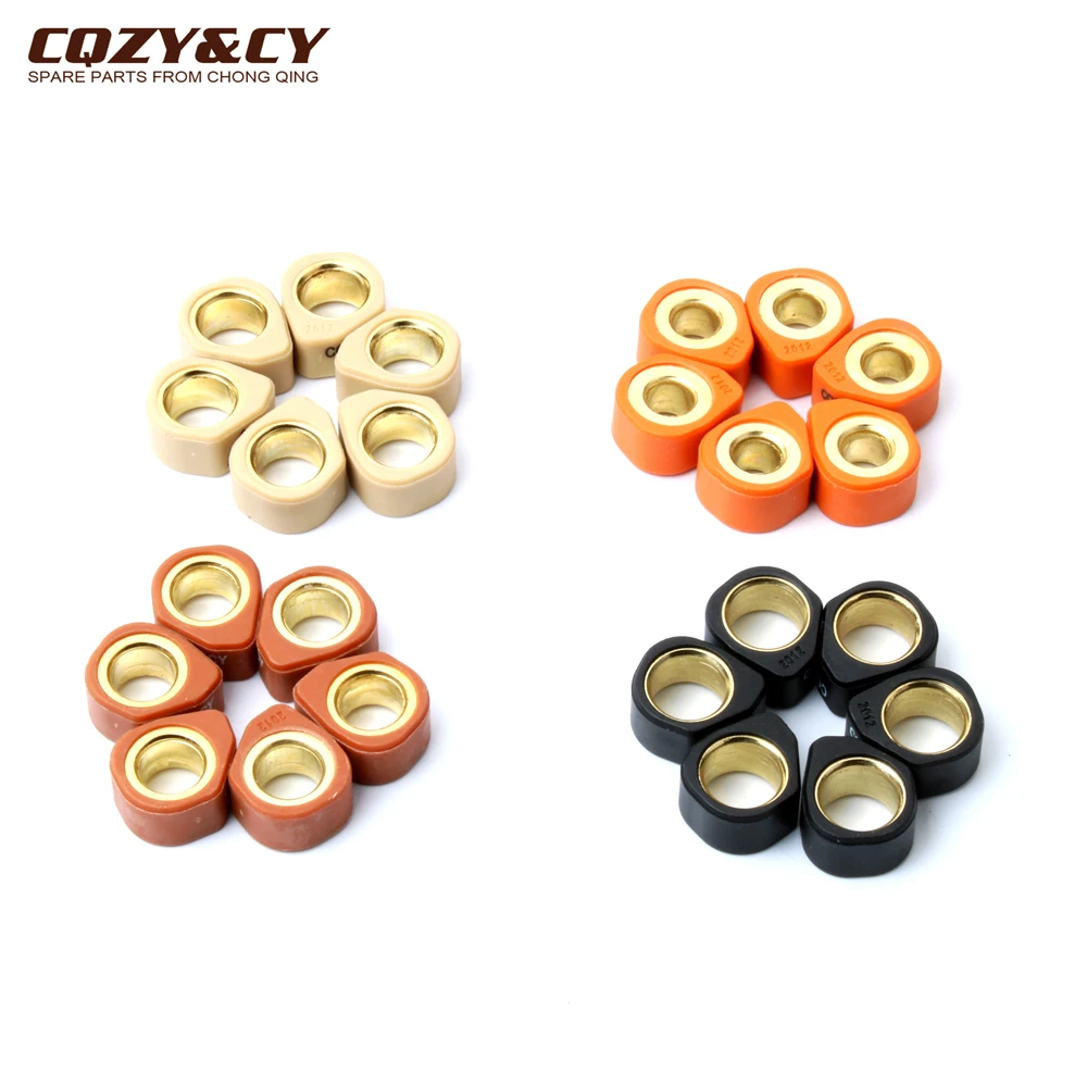 Scooter 6pc Roller Set / Variator Weights 20x12mm 9g 11g 13g 16g For Yamaha Cygnus R GTR BWS Vino X-City X-Max Zuma 125cc 4T