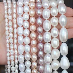 100% Natural Fresh Water pearl Oval Loose Beads , For DIY Necklace Bracelat Jewelry Making !