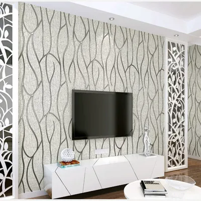 European Style 3D Curve Stripes Non-woven Wallpaper Thickened Bedroom Living Room TV Sofa Background