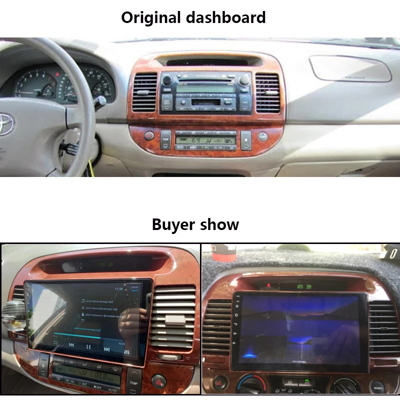 9 Inch 2 Din Car Radio Dash Fascia For Toyota Camry 5 2002-2006 Auto Stereo Panel Mounting CD DVD Head Unit Frame Kit+Harness