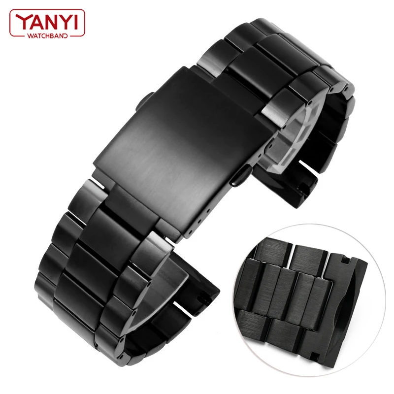 Stainless Steel Bracelet for diesel DZ4318 DZ4323 DZ4283 DZ4309 26mm watch band curved end solid metal watchband steel strap