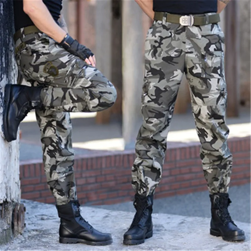 Outdoor Army Pants Men Women Multi-pocket Camouflage Overalls Loose Straight Casual Plus Size Men's Trousers Cargo Tactical Male