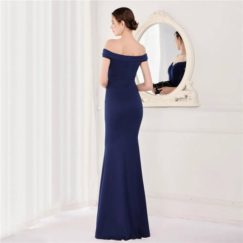 DEERVEADO Mermaid Evening Dresses 2021 New Elegant Maxi Dresses For Women Off the Shoulder Party Dresses Evening Gown K18853