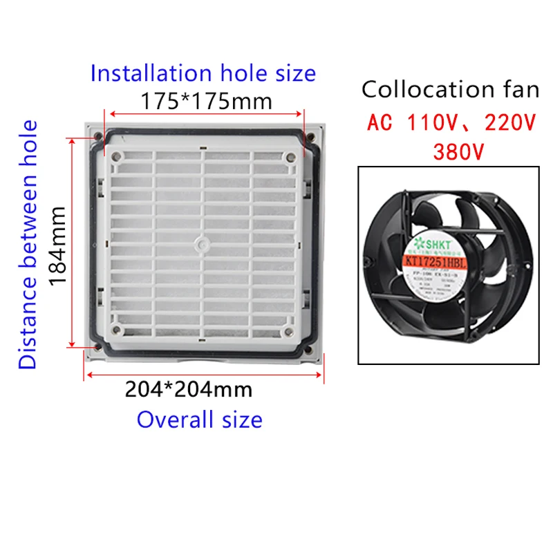 Imagem -03 - Fan Filter Conjunto com Duplo Rolamento de Esferas Grelha Grelhas Ventilador Exaustão Ventilação System