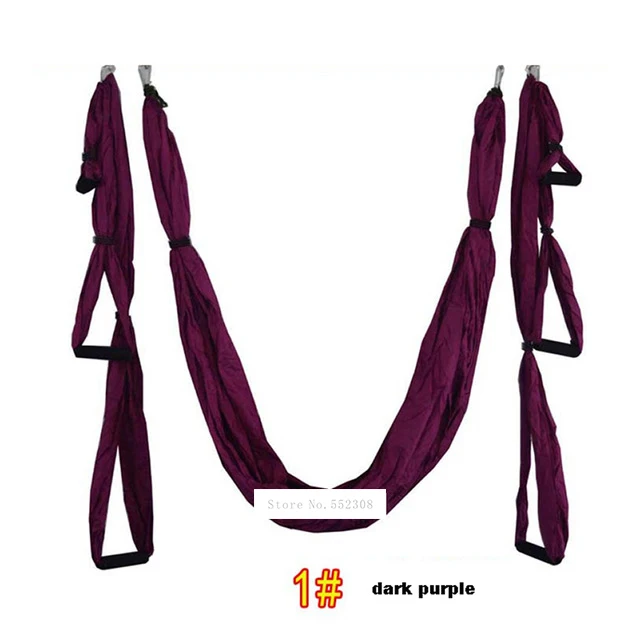 009 6 Handles Yoga Hammock Hanging Belt Parachute Fabric Yoga Inversion Trapeze Anti-Gravity Handstand Rope Nylon Hanging Belt