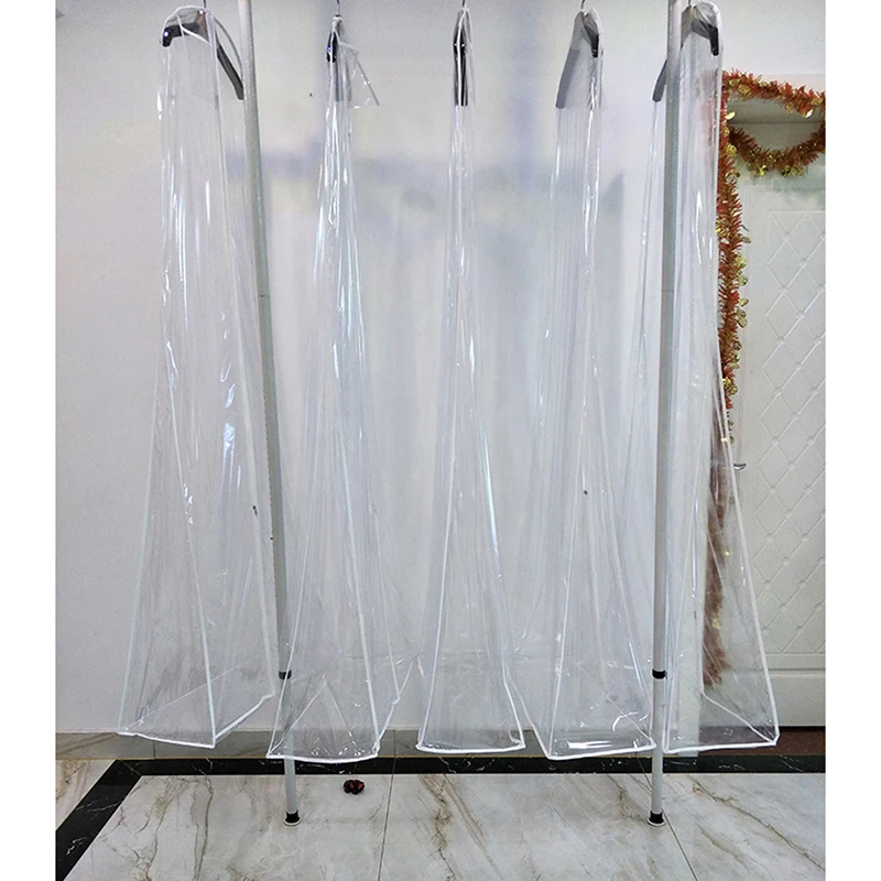 1PC Waterproof PVC Transparent Solid For Wedding Dress Dust Cover Clothing Garment Bags Gown Storage Bag 160*70*30cm