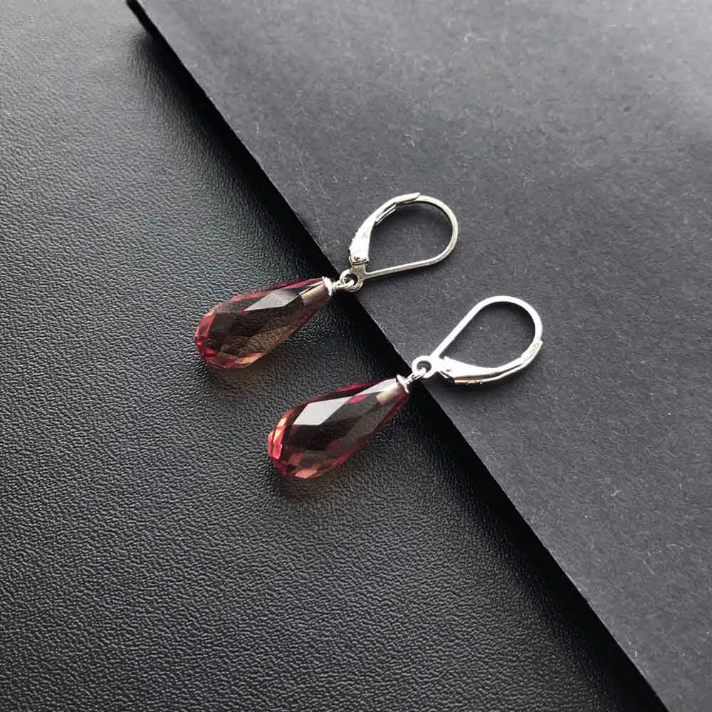 Zultanite Earring Sterling 925 Silver Water Drop 8*17MM Created Sultanite Diaspore Fine Jewelry for Women Wedding Party Gift