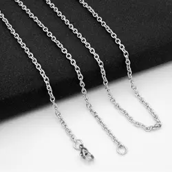 REGELIN 5Pcs/lot 50/55/60/65/70cm Length 316L Stainless Steel Chain O-chain DIY chain Lobster Clasps Simple Chains Necklace