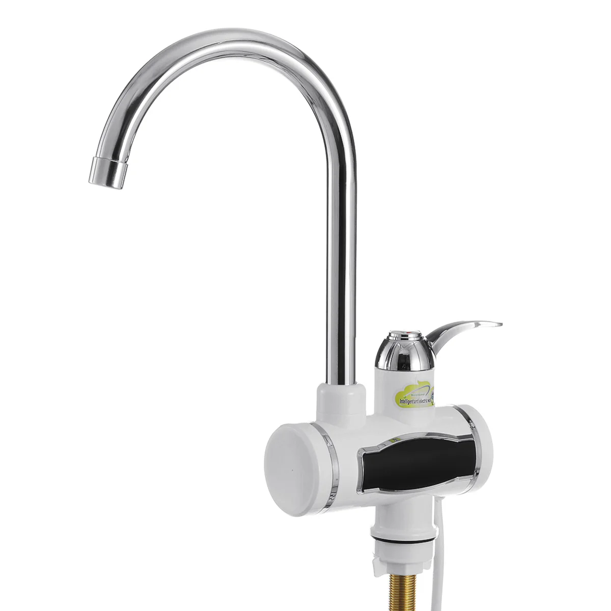 Home 220V 3000W Instant Electric Faucet Tap Hot Water Heater Stainless Steel Under Inflow LED Display Bathroom Kitchen