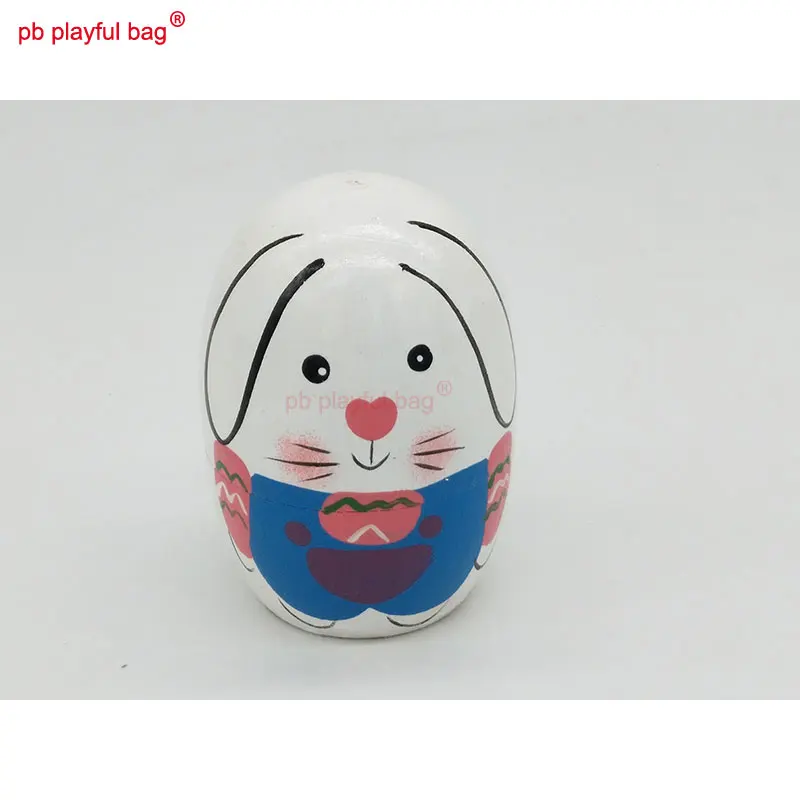 Poupées russes en forme d'œuf à cinq couches, lapin, animaux, ensemble de jouets en bois, décorations artisanales, cadeau pour enfants, poupée gigogne russe HG55