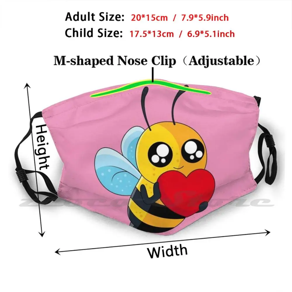 Cute Bumblebee Washable Trending Customized Pm2.5 Filter Mask Bee Bumblebee Honeybee Buzz Ruler Dominate Hive Bumblebees