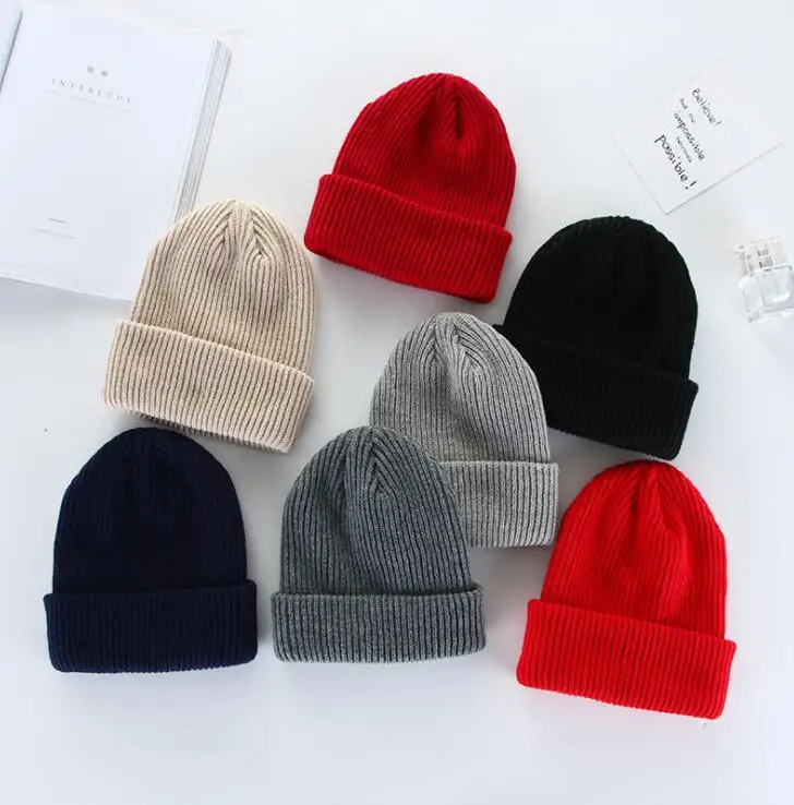 New Solid Knitted Warm Soft Trendy Winter Hats Simple Korean Style Women Casual Caps Elegant All-match Beanie Hip Hop Hat