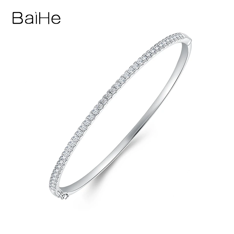 BAIHE Solid 18K White/Rose/Yellow Gold SI/H Natural Diamond Bracelet for Women Engagement Trendy Fine Jewelry Pulsera Браслет