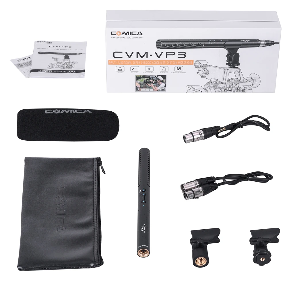 

Comica Cvm-Vp3 Microphone Super Cardioid Condenser Photography Interview Video Mic for Canon Nikon Sony Camera Camcorder with 3.