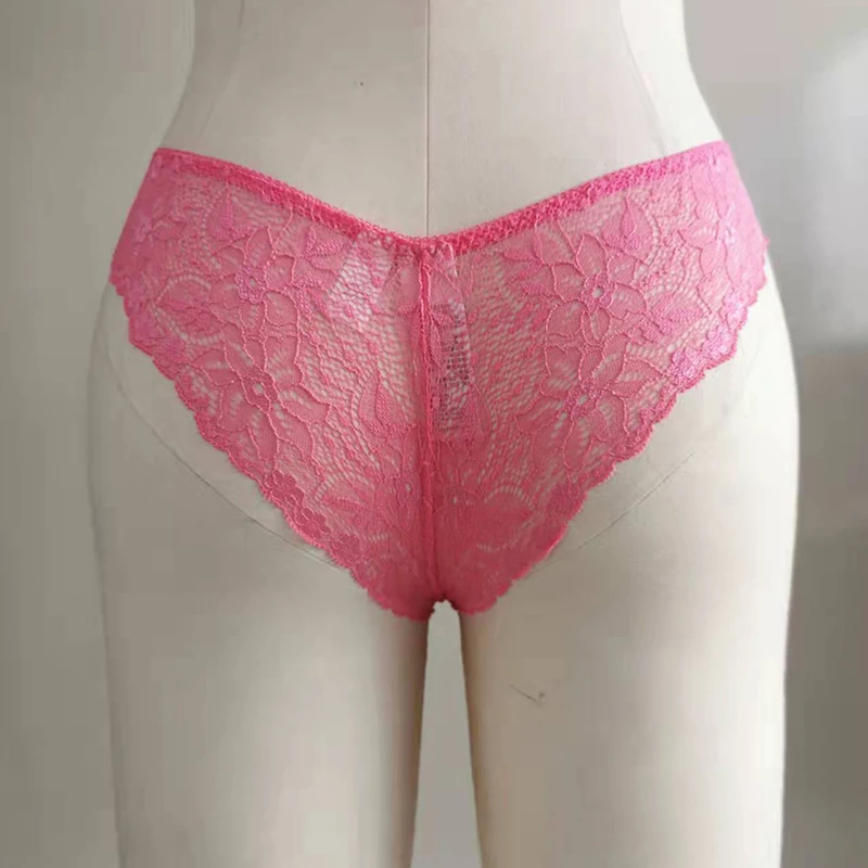 Cute Sexy Girl XXS-L Harajuku Kawaii Fresh Pink Cat Lace Floral Low Rise Briefs G string Underwears Thongs