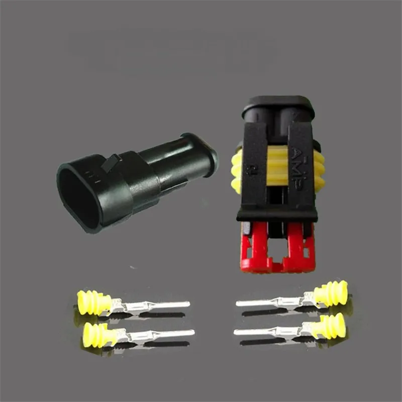 282104-1 282080-1 100set 2PIN Way AMP Super seal Waterproof Electrical Wire Connector Plug for car waterproof connector