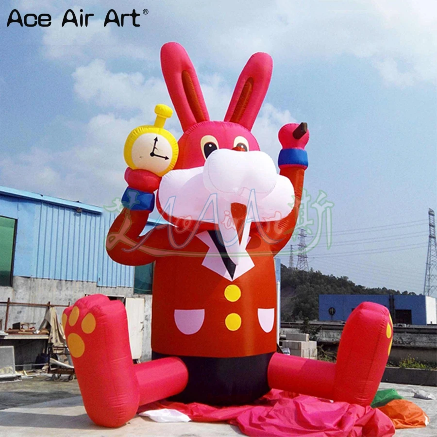 4mH Easter Decorations,Giant Red Inflatable Easter Bunny/Rabbit For Easter Day Outdoor Entertainment Events Made In China