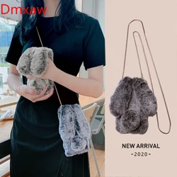 For Samsung Galaxy A50 A50S A30S M10 A10 A30 A20 M20S M10S J7 J2 Prime Rabbit Hairy Warm Fur Plush Bunny TPU Case With lanyard