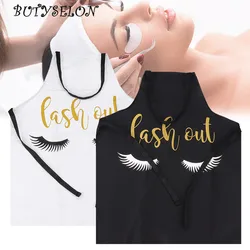 Eyelash Extension Apron Bronzing Lash Pattern Kitchen Apron for Nail Art tattoo Women Adult Home Cooking Baking Clean Bibs Apron