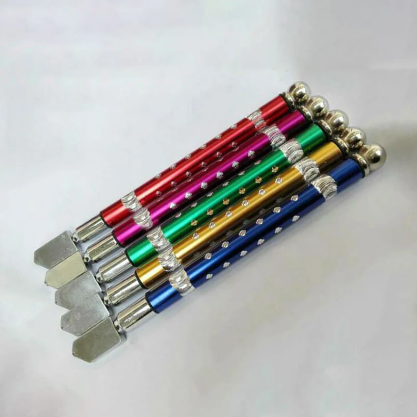 3mm-12mm Professional Glass Cutter Cutting Oil Feed Carbide Tipped Colorful Alloy Handle for Tiles Glass, Pencil Shape