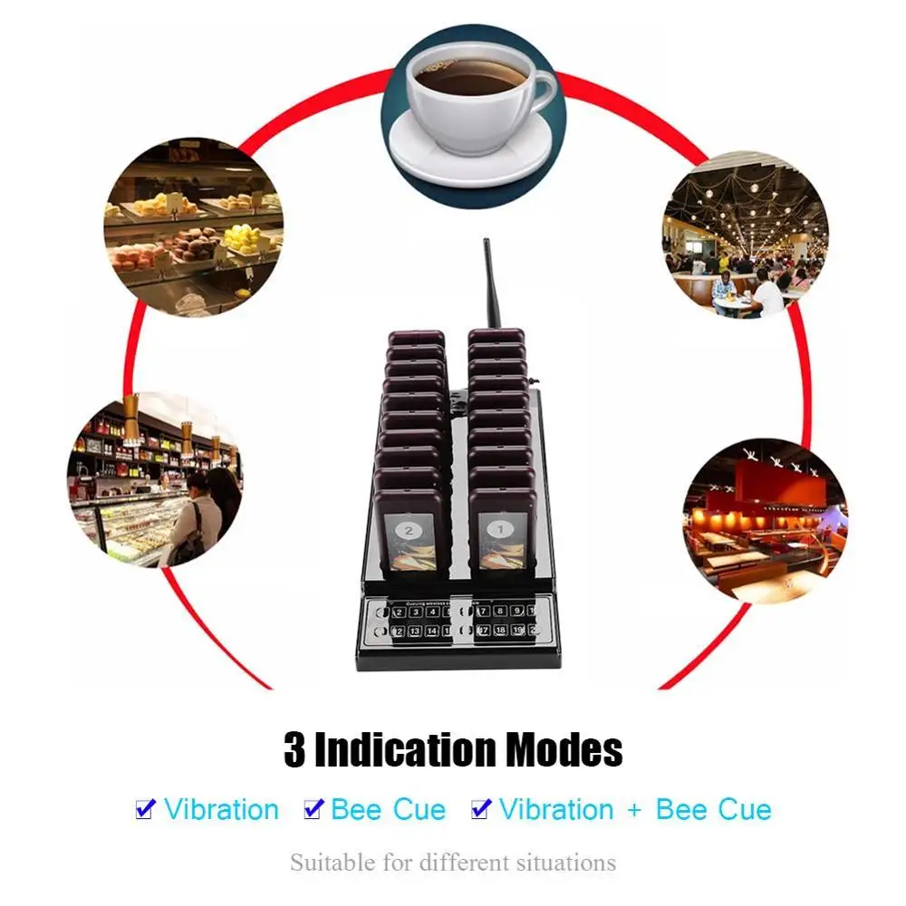 SU-68G Pager Wireless Calling Pager System Restaurant Pager 10/20 Channels Pager Waiter For Bar  Nursery Rstaurant Cafe