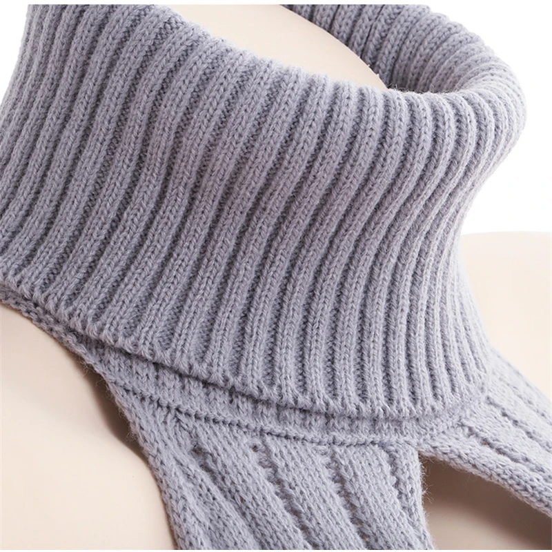 2024 Fashion Sexy Women Backless Virgin Killer Sweater Turtleneck Open Chest Hollow Knitted Pullovers Fall Sweaters