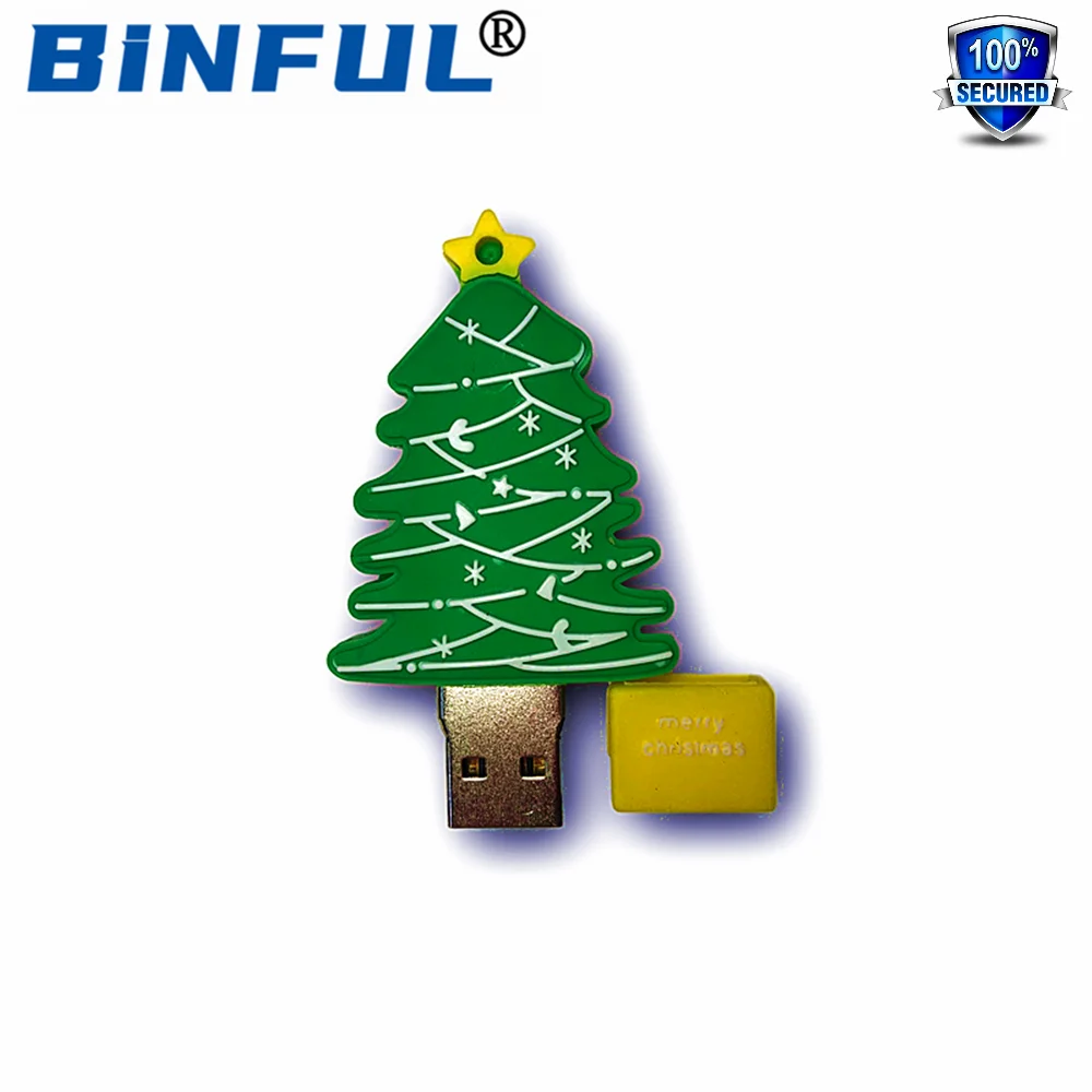 BINFUL-unidad flash USB 3,0 auténtica para árbol de Navidad, pendrive usb de dibujos animados, 8G, 16G, 32G, 64G, 128G, 256GB