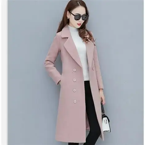 Fashion women\'s woolen coat women\'s long section new winter wear thick woolen coat professional women\'s Slim fit Wild Ms coat