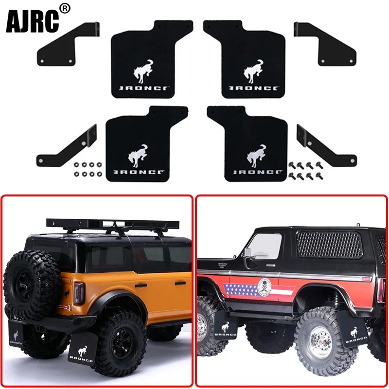 For 1/10 Rc Climbing Car Traxxas Trx-4 Bronco 92076-4 82046-4 Metal Rubber Mudguard