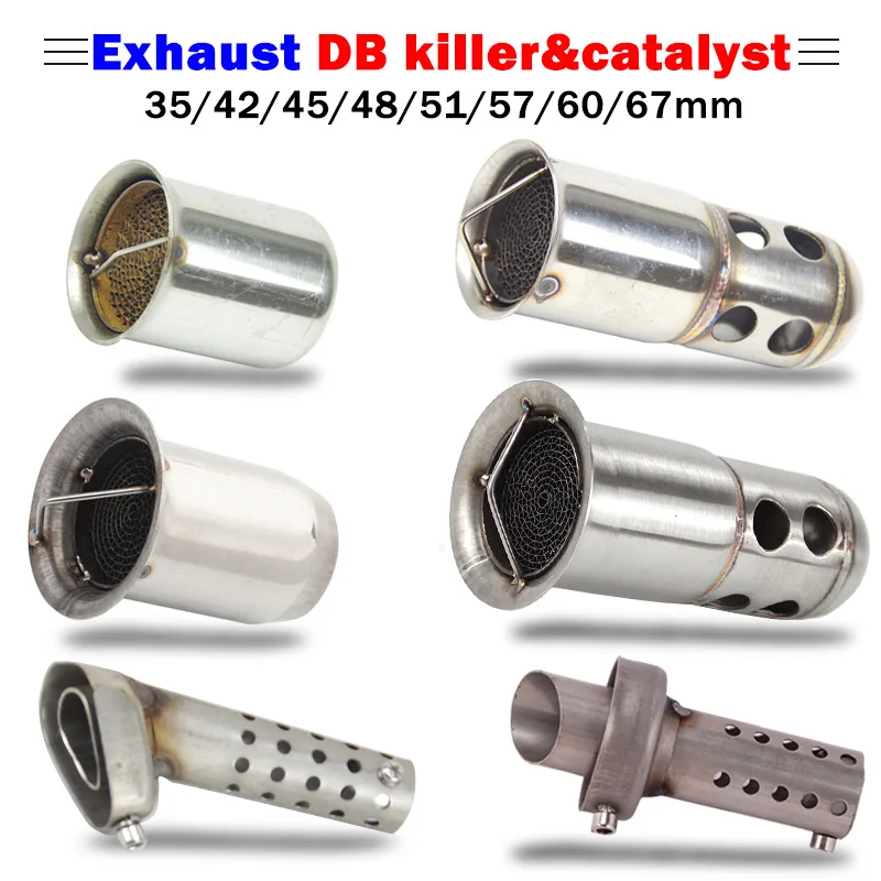 35mm 42mm 45mm 48mm 51mm 60mm Motorcycle Exhaust Muffler Catalyst DB Killer Silencer Noise Sound Eliminator for Akrapovic for SC