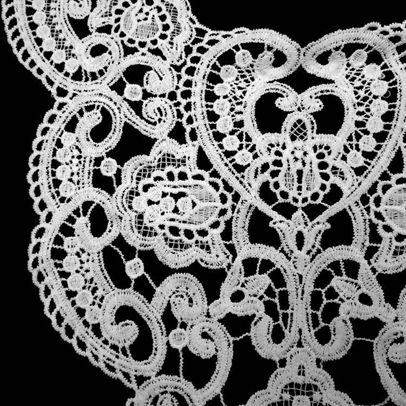 High Quality White Lace  Embroidered Applique Water-soluble lace collar Openwork embroidered fake collar DIY lace accessories